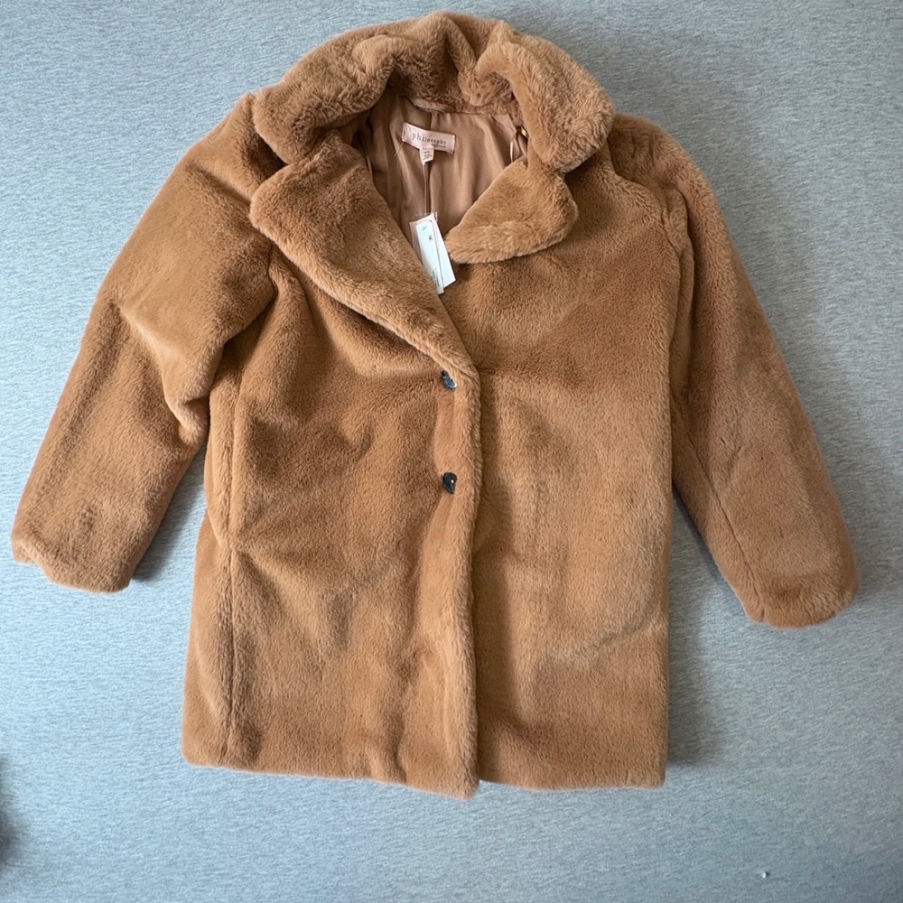 Philosophy Faux Fur Camel Brown Coat NWT Size M